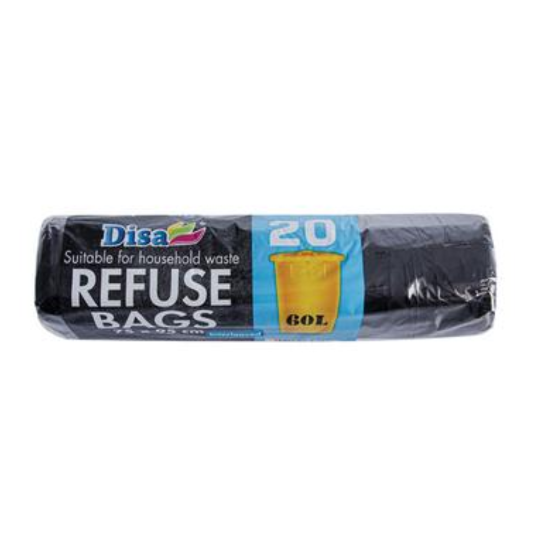 DISA Black Refuse Bags (20 Piece)