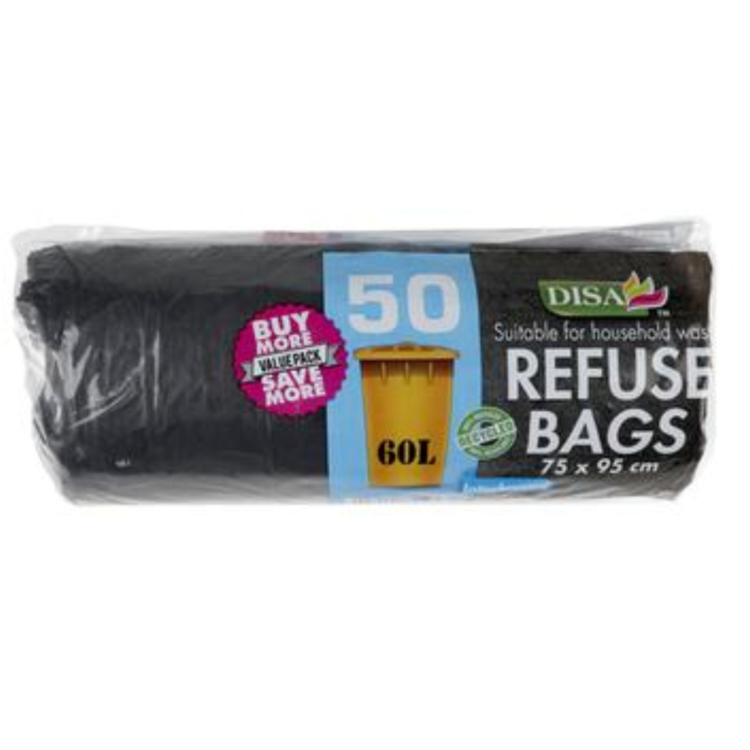DISA Black Refuse Bags Value Pack (50 Piece)