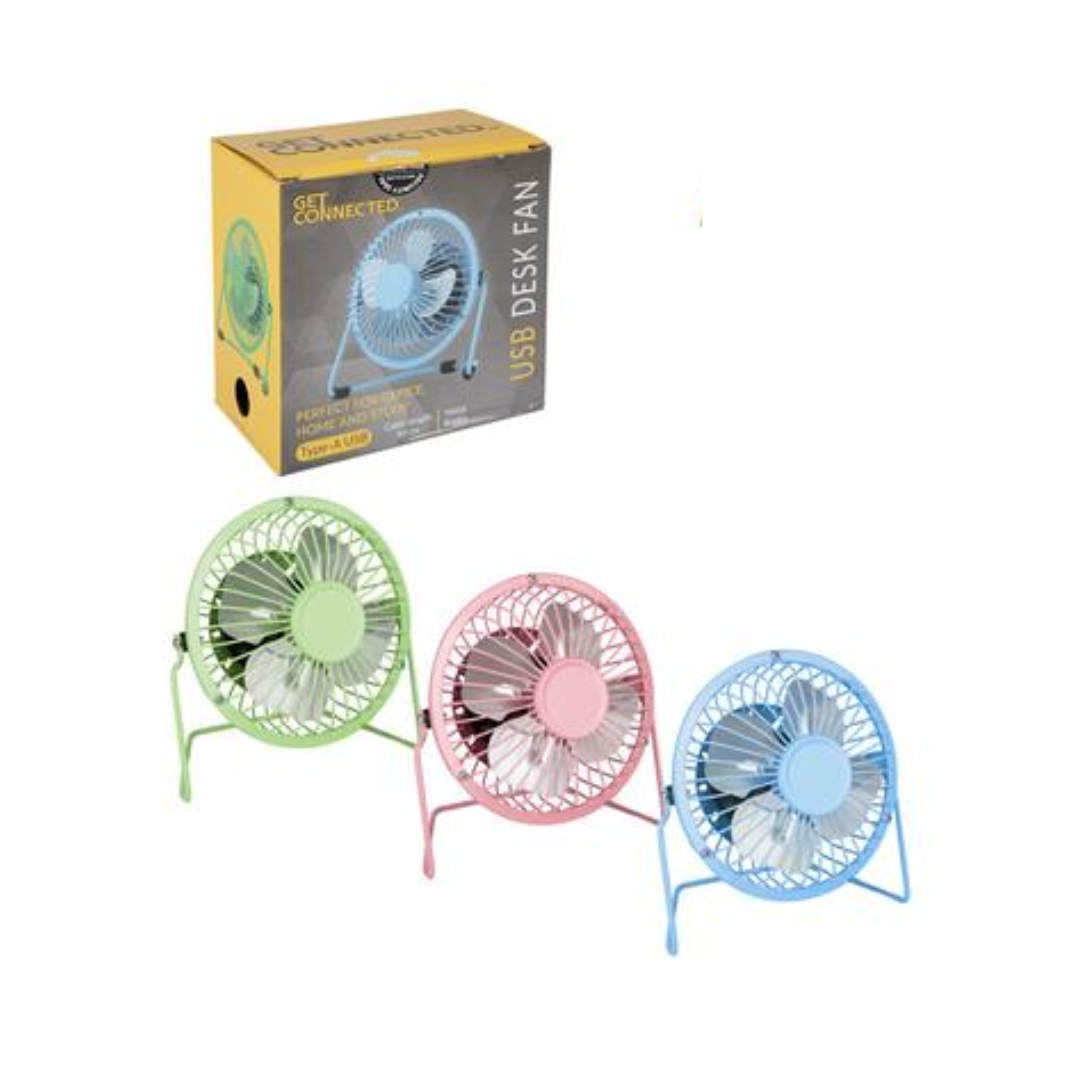 Get Connected USB Mini Desk Fan (13.5cm Diameter)